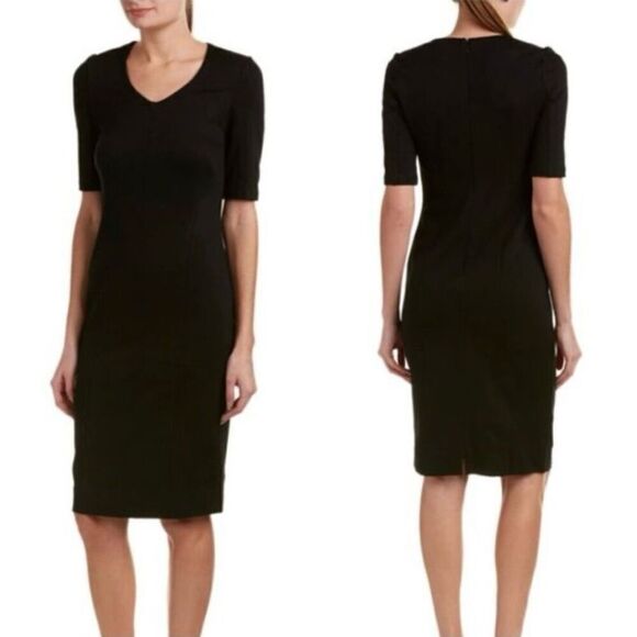 Cabi 3101 Black Claire Ponte Knit Sheath Dress Size 8 - Picture 3 of 8